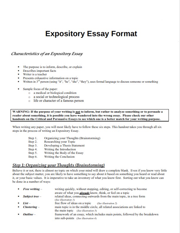 format for writing expository essay
