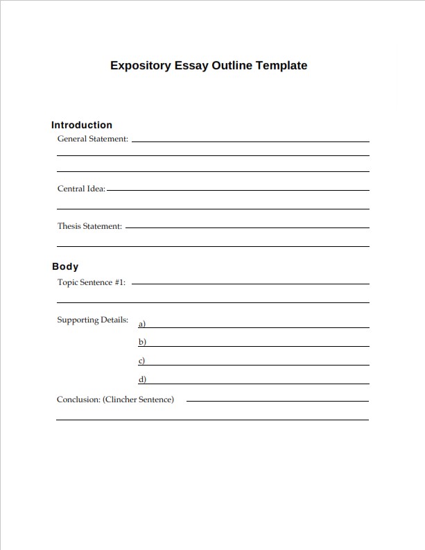 expository essay format outline