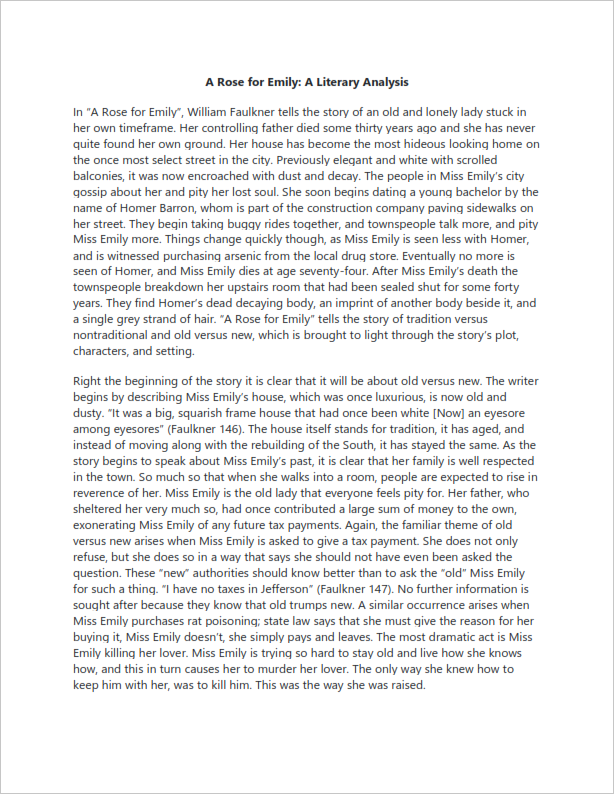 middle school literary analysis essay example