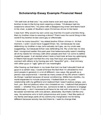 college financial aid essay examples