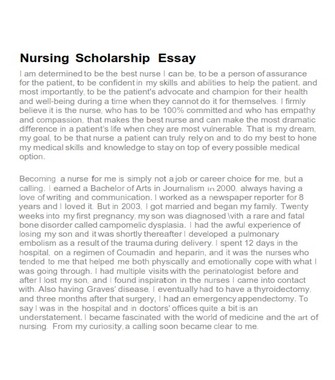 winning nursing scholarship essay examples