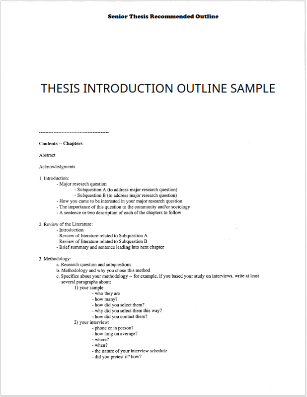 thesis in the introduction
