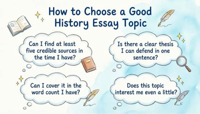 How to choose a good history essay topic four question test