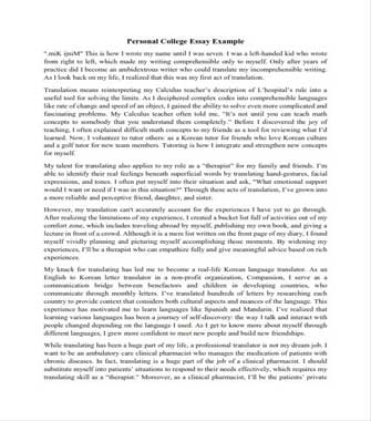 college essays that worked examples